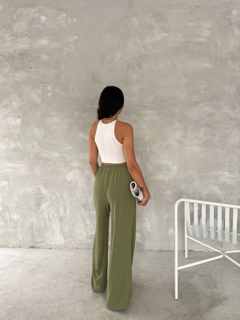Kadın Ayrobin Oversize Kadın Pantolon - Mint Yeşili