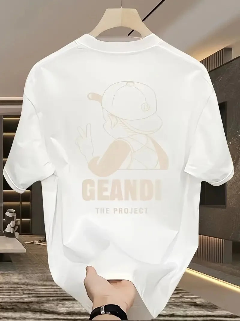 Kadın T-Shirt "GANDHI The Project" Baskılı Kısa Kollu tişört - Beyaz